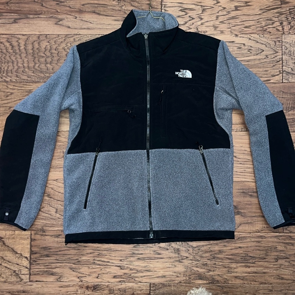 The North Face men’s fleece jacket.  Black and gray. Mens medium.